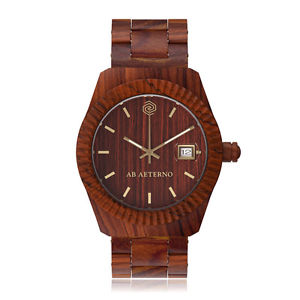 【送料無料】ab aeterno sunset 100 legno naturale swiss movimento quarzo uomo orologio