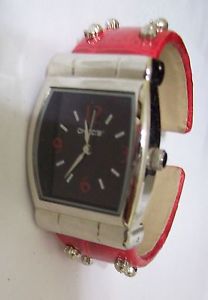 【送料無料】pretty red leather chicos cuff bracelet watch 【送料無料】pretty red leather chicos cuff bracelet watch