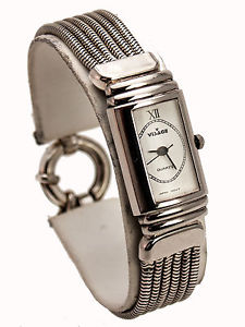 【送料無料】womens antique silver finish case soft chains links analoge quartz watch