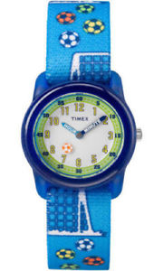 【送料無料】timex tw7c16500, kids time machines elastic strap watch, soccer, time teacher