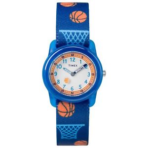 【送料無料】timex tw7c16800, kids time machines elastic watch, basketball, time teacher