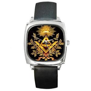 【送料無料】masonic mason symbol square silver tone watch nice 【送料無料】masonic mason symbol square silver tone watch nice