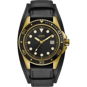 【送料無料】orologio uomo guess crew w1051g3 pelle nero gold dorato sub 100mt 【送料無料】orologio uomo guess crew w1051g3 pelle nero gold dorato sub 100mt