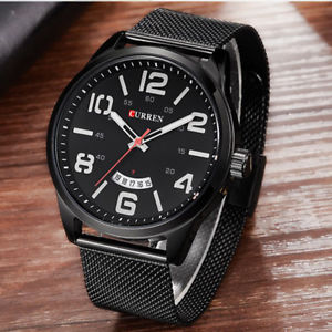 【送料無料】orologio da polso curren 8236 uomo analogico quarzo military data nero bianc lac