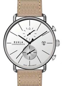 【送料無料】ruhla herrenuhr analog quarz chronograph edelstahl silber leder hellbraun 42mm 【送料無料】ruhla herrenuhr analog quarz chronograph edelstahl silber leder hellbraun 42mm