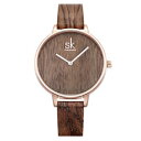 【送料無料】sk k0078 creative women wrist watch simple design leather strap quartz watches