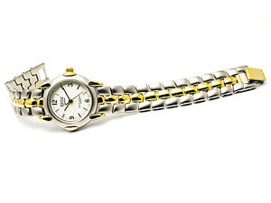 【送料無料】amstarwomens stainless steel two tone gold silver tone analog quartz watch
