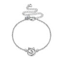 【送料無料】yueyin trendy silver plated cat shape brass anklet foot chain jewelry