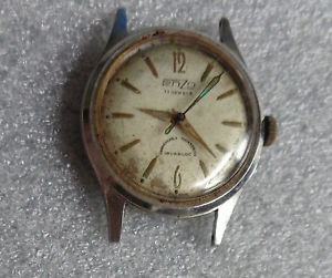 【送料無料】mens vintage enzo wristwatch steel case running 【送料無料】mens vintage enzo wristwatch steel case running