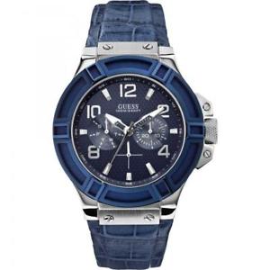 【送料無料】orologio uomo guess rigor w0040g7 multifunzione pelle blu sub 100mt man 【送料無料】orologio uomo guess rigor w0040g7 multifunzione pelle blu sub 100mt man