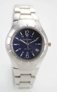 【送料無料】charles delon navy seals blue mens stainless silver date 24hr 30m quartz watch