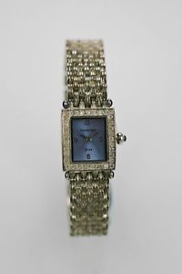 【送料無料】charles delon watch womens antiqued stainless silver steel water res blue quartz