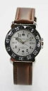 yzbrookwood watch mens brown leather stainless steel silver white battery quartz