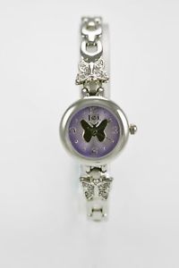 【送料無料】lei watch women butterfly water resistant stainless silver steel lavender quartz 【送料無料】lei watch women butterfly water resistant stainless silver steel lavender quartz