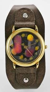 【送料無料】watch womens stainless steel gold brown wide leather water resistant quartz 【送料無料】watch womens stainless steel gold brown wide leather water resistant quartz