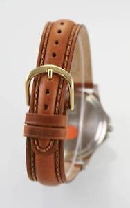 【送料無料】old navy watch mens beige silver stainless leather brown water resist quartz