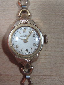【送料無料】vintage bulova ladies stem wind, 10k rolled gold plate wristwatchruns