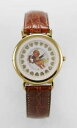 【送料無料】nelsonic watch womens angel brown leather stainless steel gold battery quartz