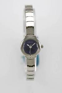 【送料無料】folio watch womens silver stainless steel water resistant battery blue quartz