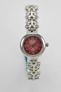 ̵lei watch women pink butterflies water resistant stainless silver battery quartz