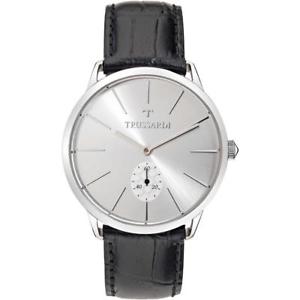 【送料無料】orologio uomo trussardi tworld r2451116004 vera pelle nero silver classico