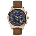 【送料無料】guess pursuit mens chronograph brown leather strap watch w0500g1(2)