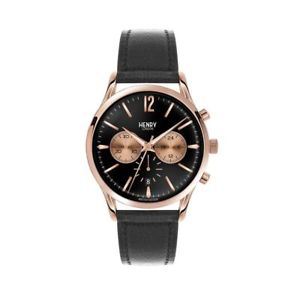 【送料無料】orologio cronografo henry london classic hl41cs0042 acciaio pelle oro rosa