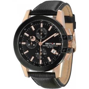 【送料無料】orologio uomo sector 480 r3271797002 chrono pelle nero ros sub 100mt