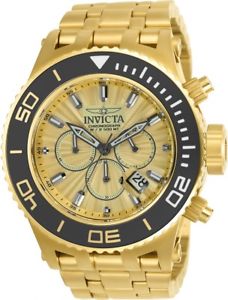 【送料無料】 mens invicta 23937 subaqua chronograph gold tone bracelet watch