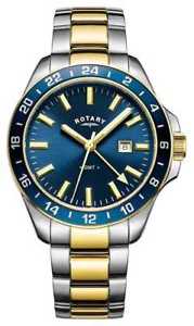 【送料無料】rotary mens havana gmt two tone blue gb0508205 watch 8