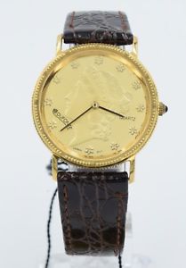 【送料無料】dufonte by lucien piccard 1904 5 liberty head half eagle gold coin watch nwt