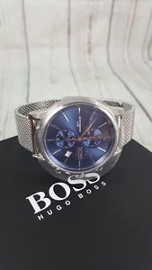【送料無料】hugo boss 1513441 blue silver stainless steel analog quartz mens mesh 375 【送料無料】hugo boss 1513441 blue silver stainless steel analog quartz mens mesh 375