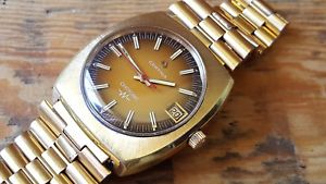 【送料無料】gents retro gold plated certina certronic wrist watch