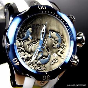 【送料無料】mens invicta reserve venom koi fish swiss white silicone 52mm blue watch 【送料無料】mens invicta reserve venom koi fish swiss white silicone 52mm blue watch
