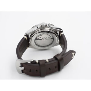 【送料無料】walter mitt acciaio automatico miyota nero datario pelle marrone orologio uomo