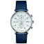 ̵ junghans 041477500 form c chronscope quartz matt silver blue leather watch