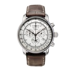 【送料無料】zeppelin 100 jahre zeppelin quarz, 76801, chronograph alarm, silber