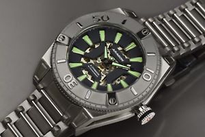 【送料無料】aragon a232gry silverjet 8n24 skeleton automatic