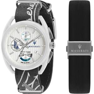 【送料無料】orologio cinturino maserati trimarano r8851132002 yacht timer nero limited