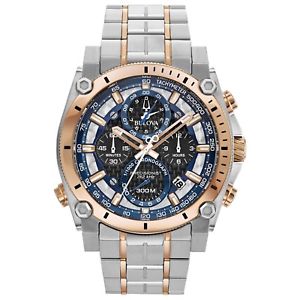 【送料無料】bulova 98b317 mens chronograph precisionist two tone stainless steel watch