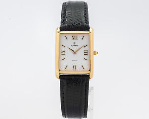 preowned mens 18k yellow gold cyma quartz watch w leather strap out of estate※注意※NYからの配送になりますので2週間前後お時間をいただきます。人気の商品は在庫が...