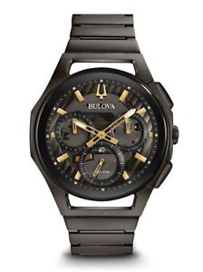 【送料無料】 bulova mens curv 98a206 chronograph 44mm stainless steel watch