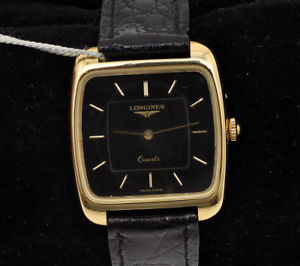 【送料無料】longines vintage 18k gold mans quartz watch pristine unworn