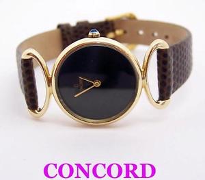 【送料無料】solid 14k yellow gold concord ladies quartz watch 358227* exlnt cond* serviced