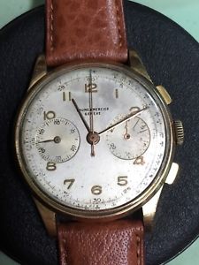 【送料無料】chronograph vintage baume amp; mercier 18k landeron 48 heavy case