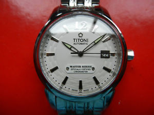 【送料無料】swiss titoni master series date automatic icially certified chronometer mint