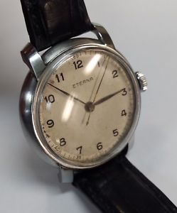 【送料無料】vintage eterna cal 852s jumbo 37mm wristwatch