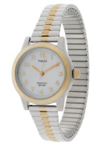 【送料無料】timex ladies classic round two tone expandable bracelet watch t2m828