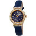 yzwomens burgi bur230bu blue swarovski crystal guilloche leather strap watch