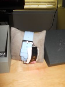 【送料無料】women’s guess silvertone and blue silicone casual watch u1098l3